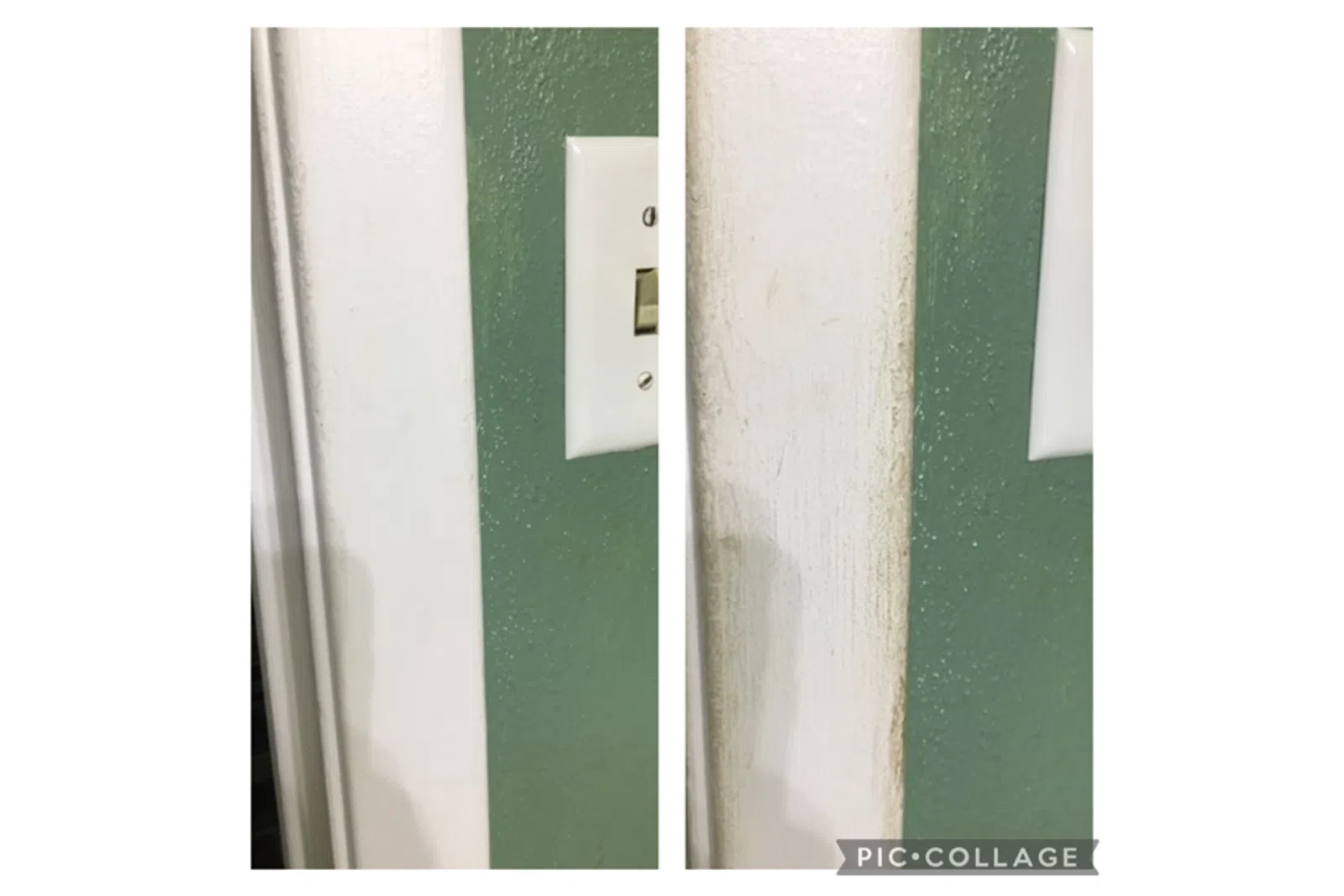 a green and white wall