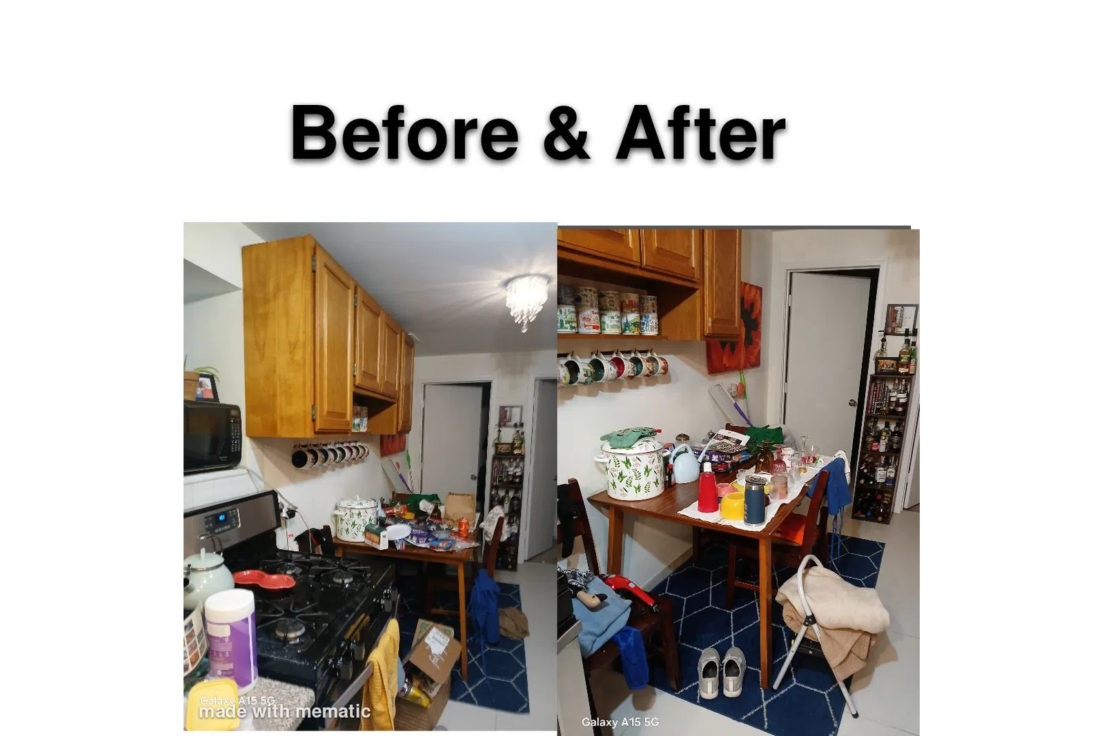 a kitchen with a table and chairs