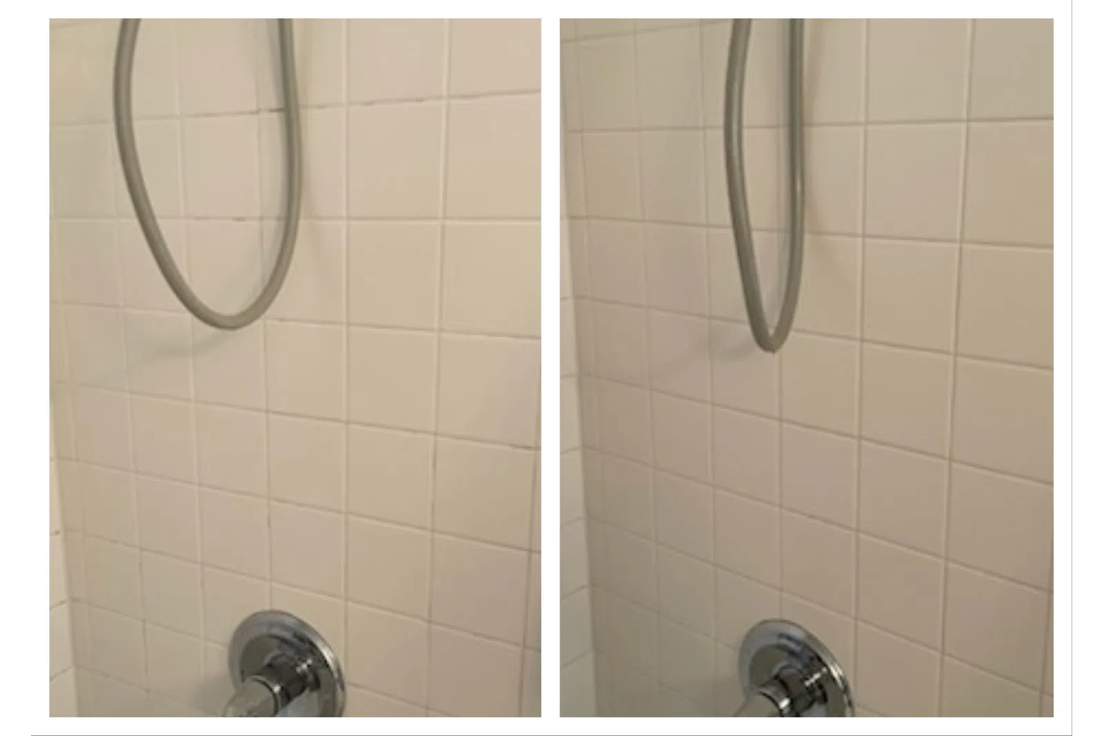 before and after cleaning of a shower from MaidPro Littleton