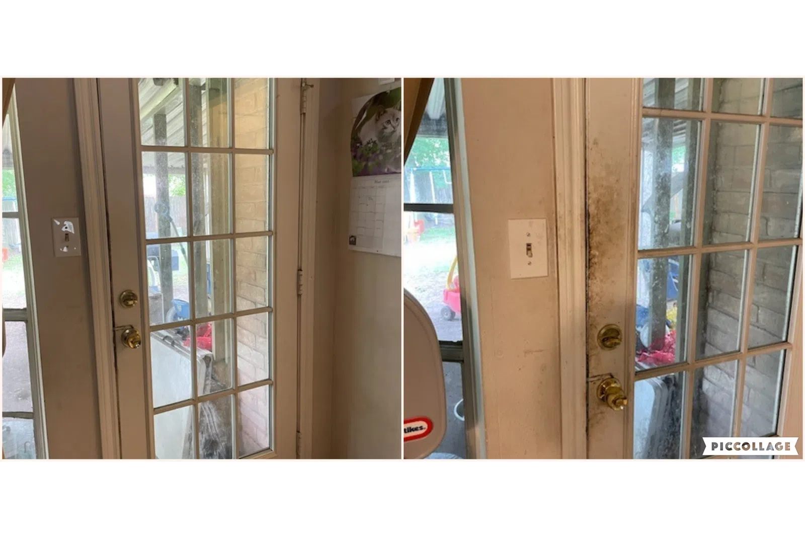 a door with a glass window