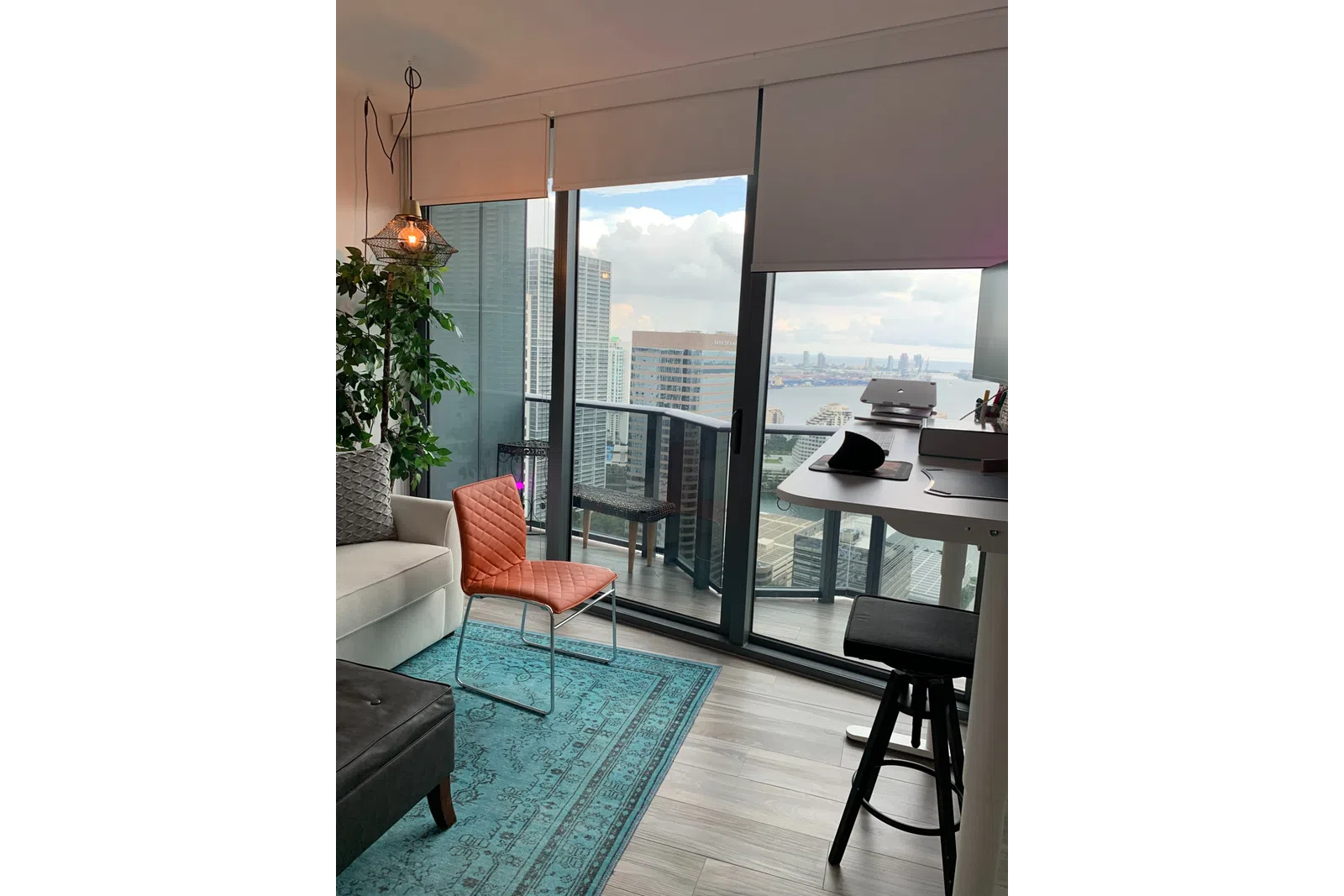 a room with a view of a city