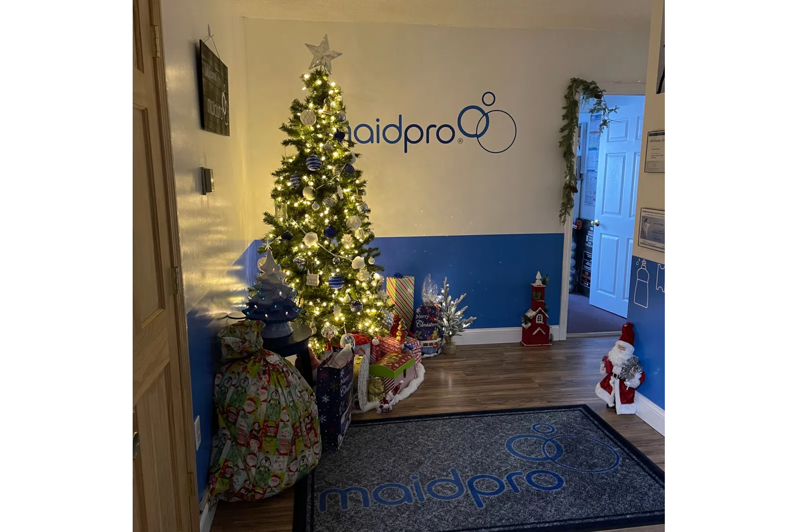 a christmas tree in a room at MaidPro Tyngsborough