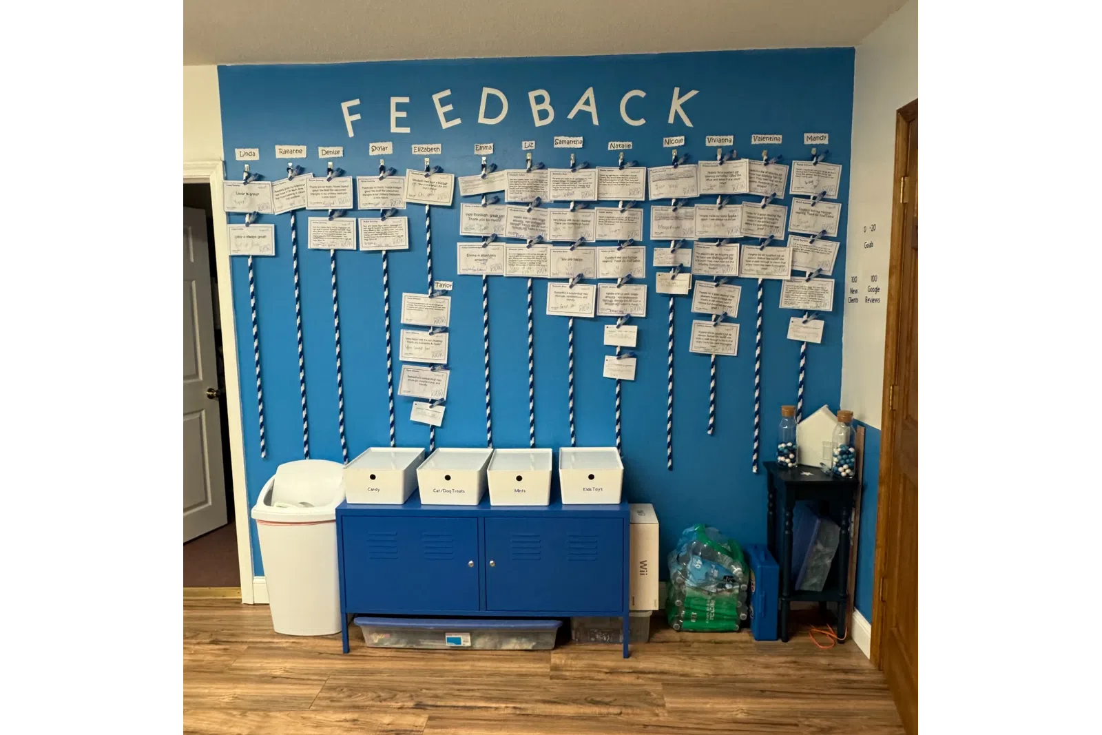 feedback wall for MaidPro Tyngsborough house cleaning team