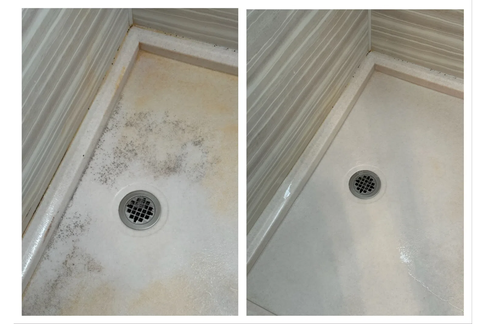 A dirty shower cleaned by house cleaning professionals at MaidPro Arvada 