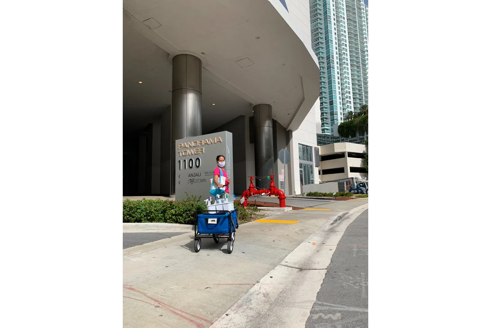 a person standing in a parking lot