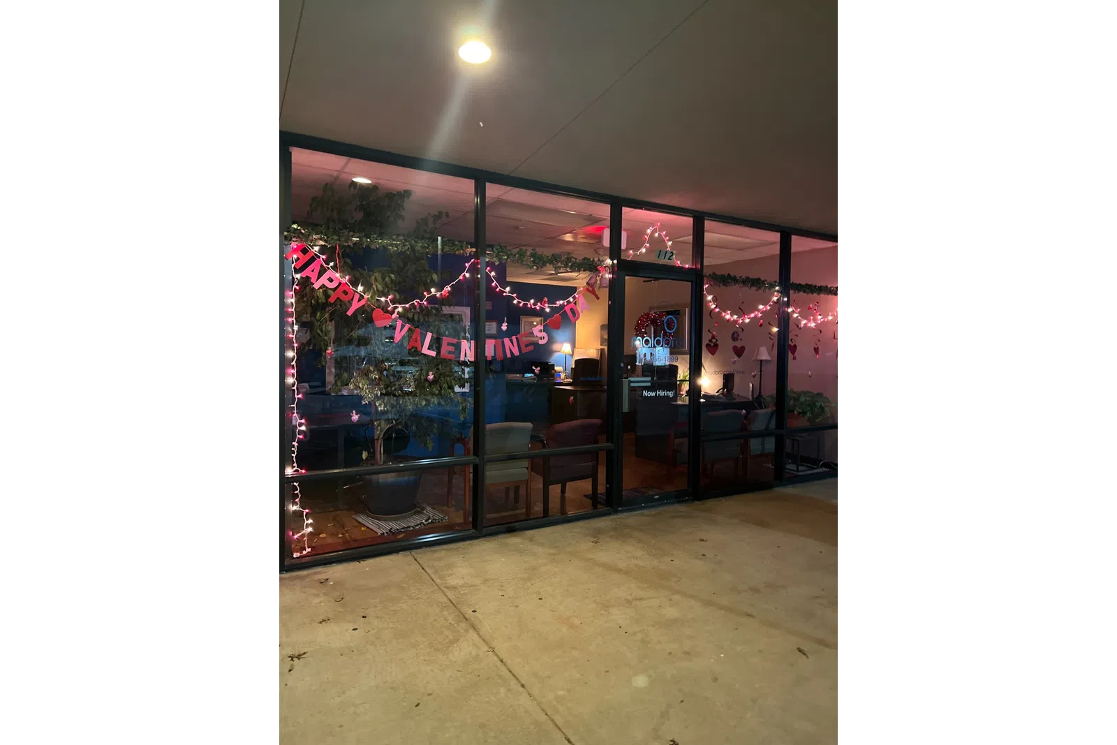a building with a large display of lights