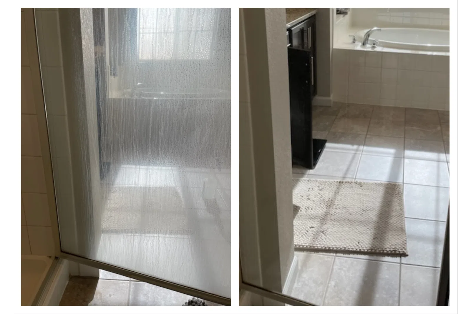 shower and door cleaned by house cleaners from MaidPro Littleton
