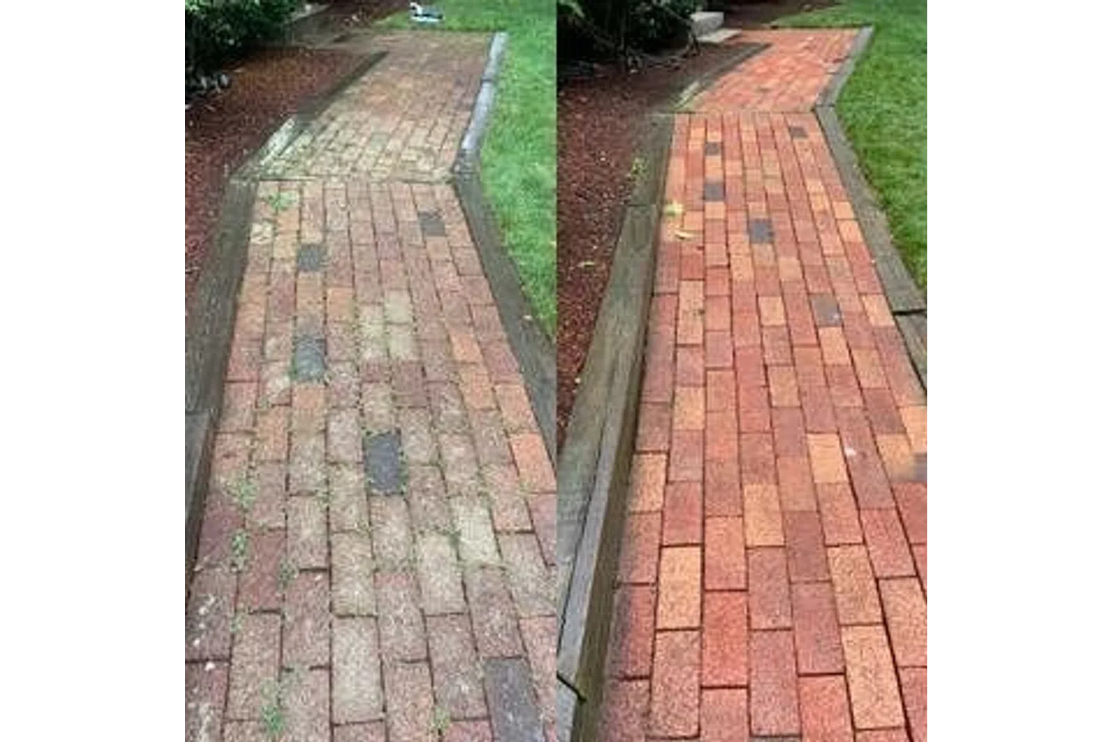 a brick walkway with a brick walkway
