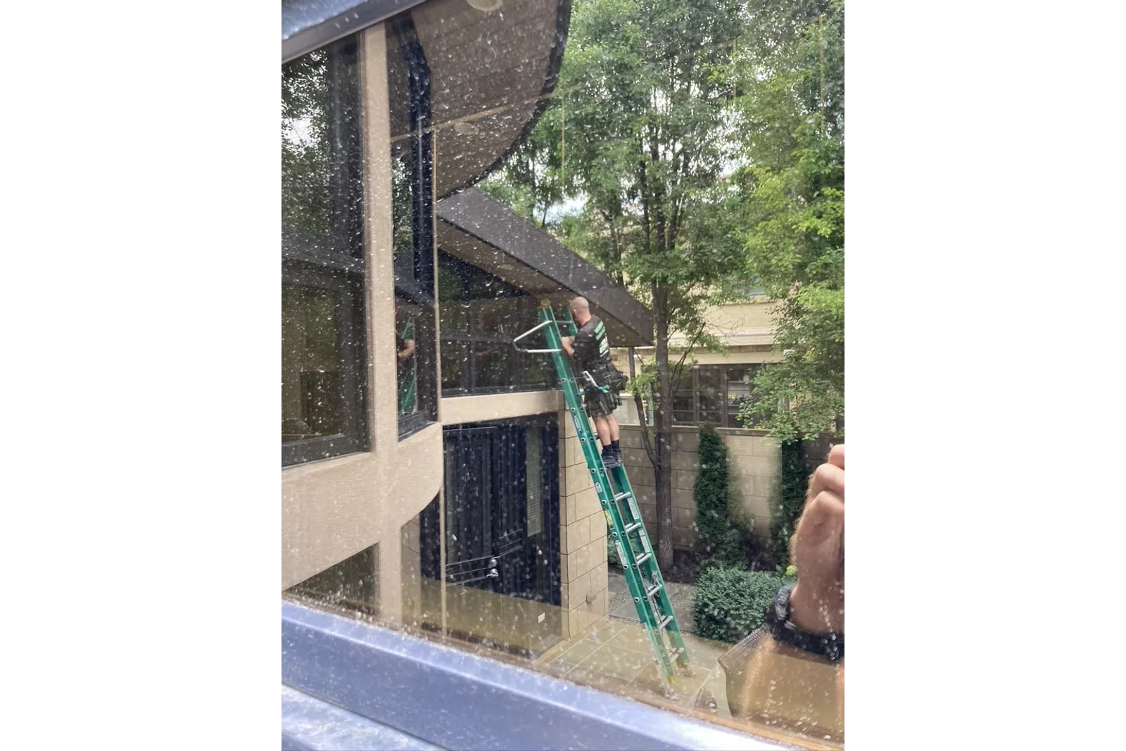 a person on a ladder