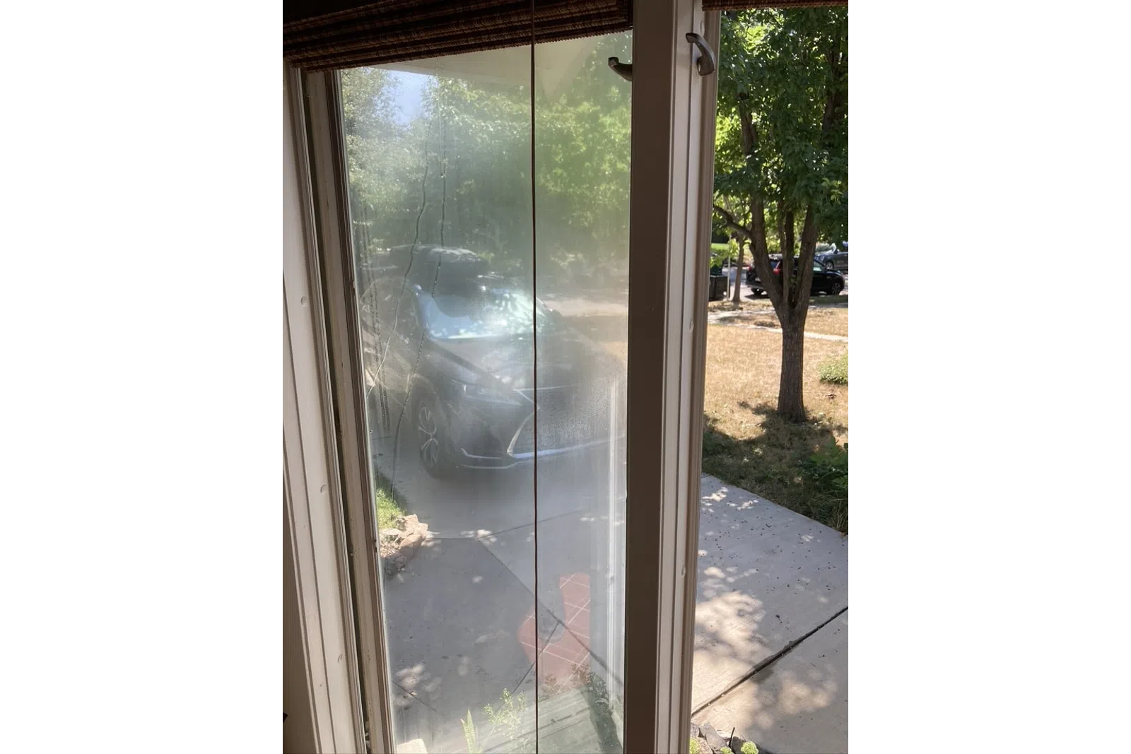 a door with a glass window