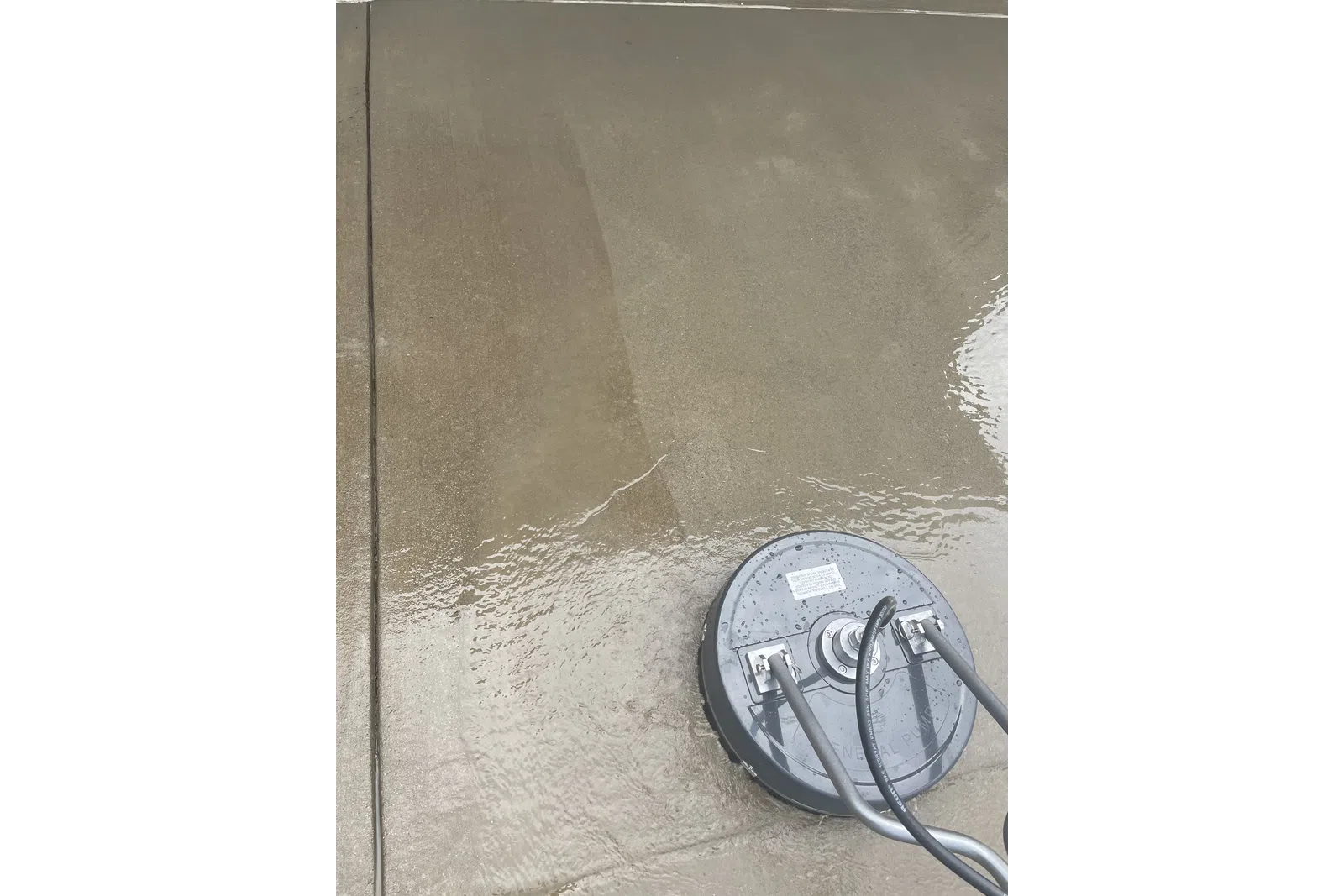a black and white water hose