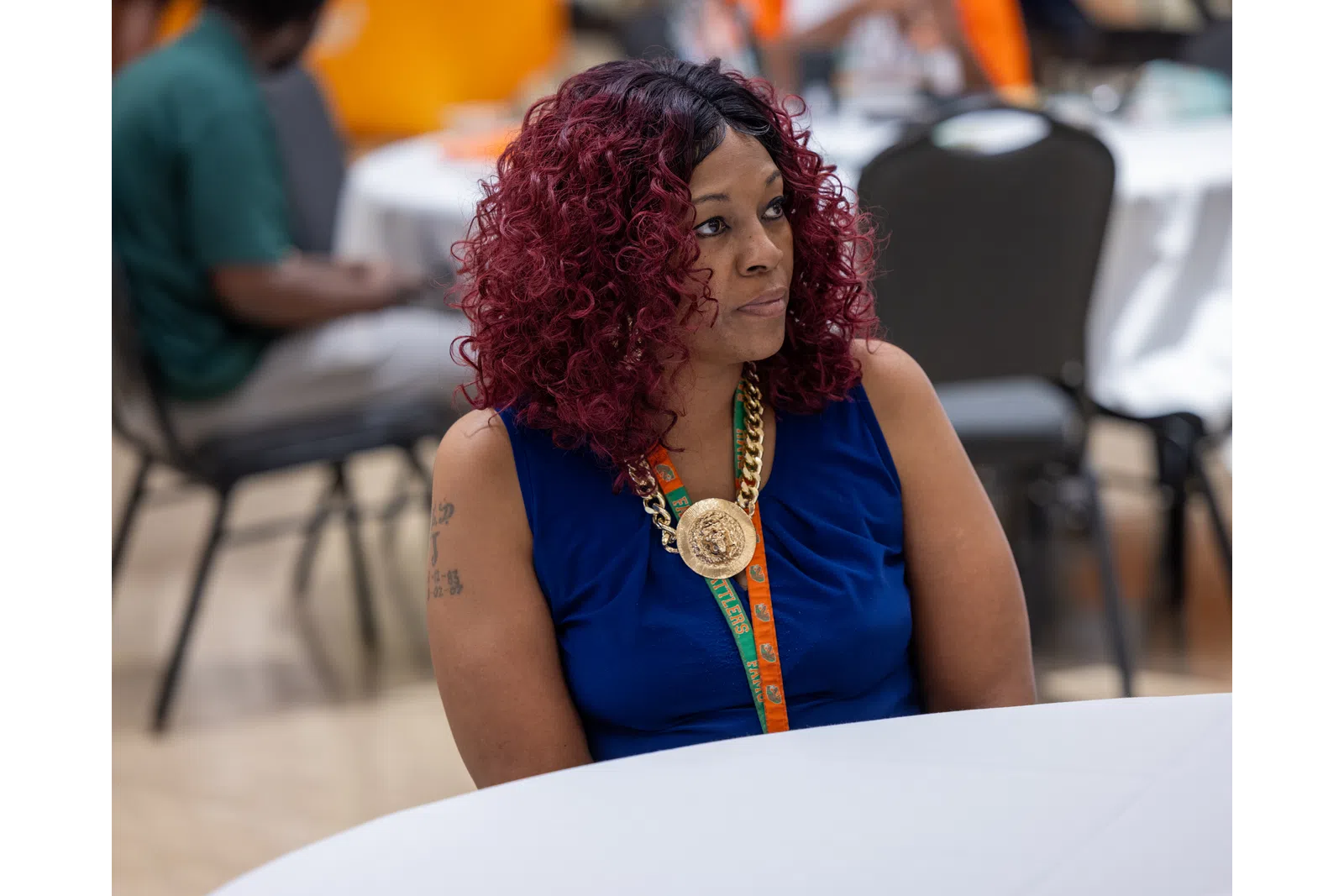 a person sitting at a table