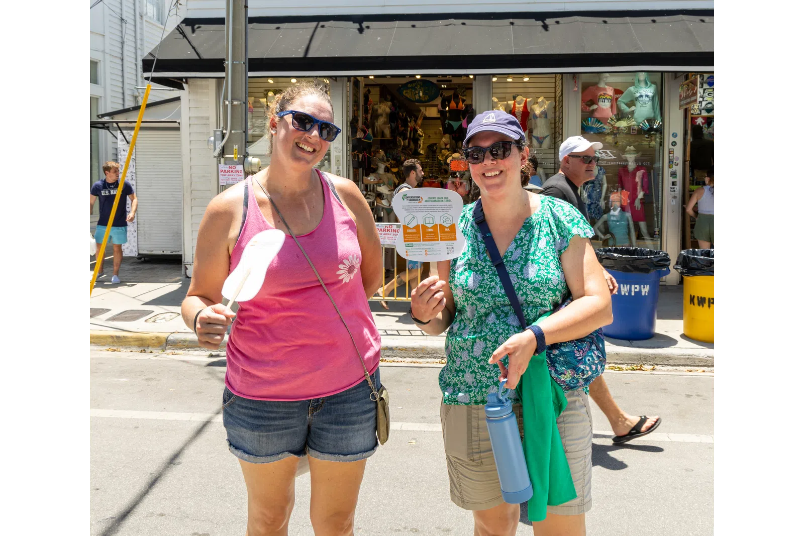 a couple of women smiling