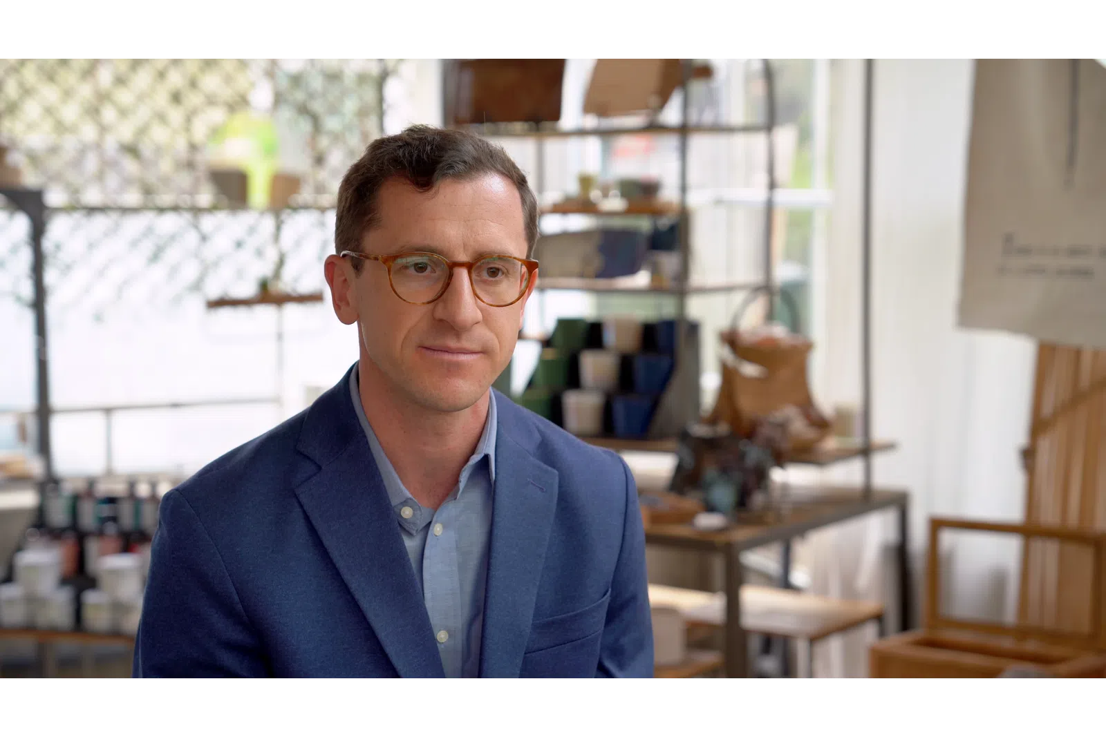 a man wearing glasses
