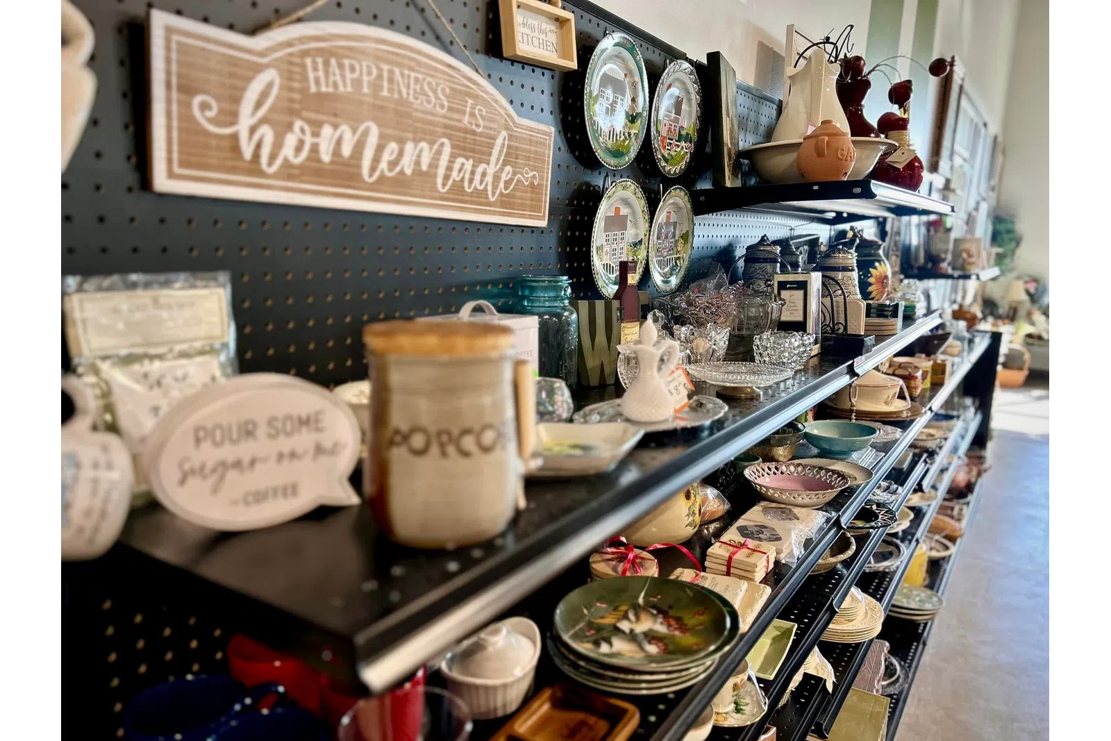 a kitchen is filled with food
