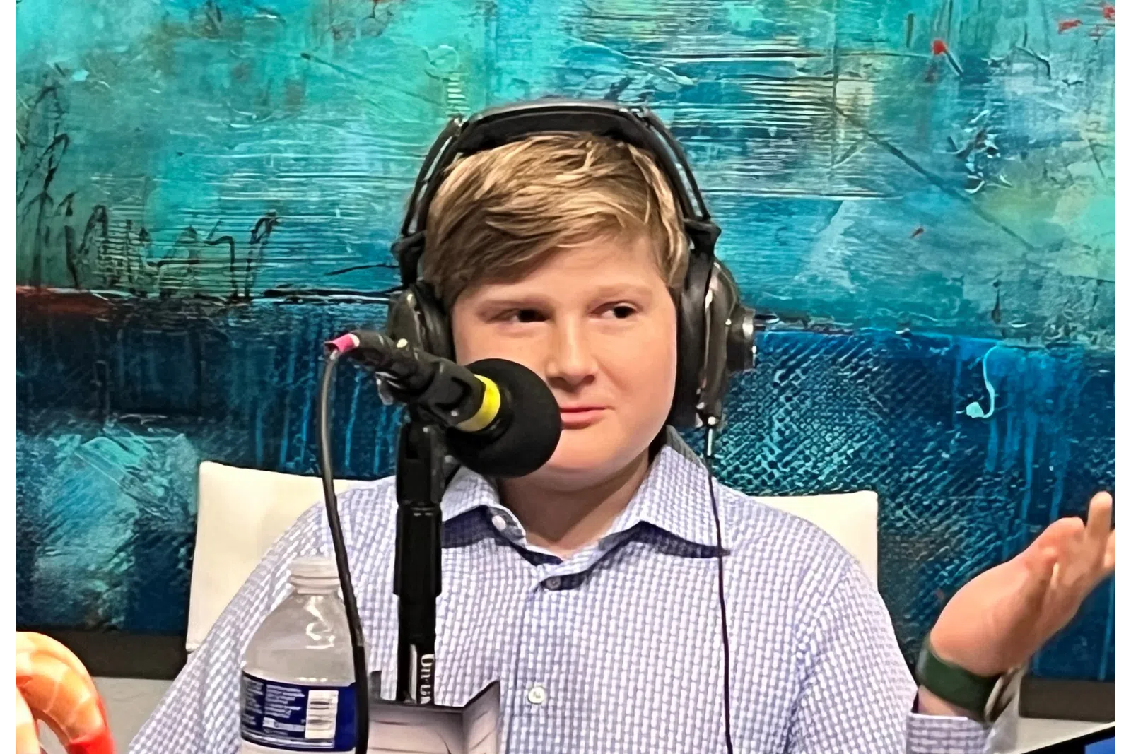 a boy wearing headphones