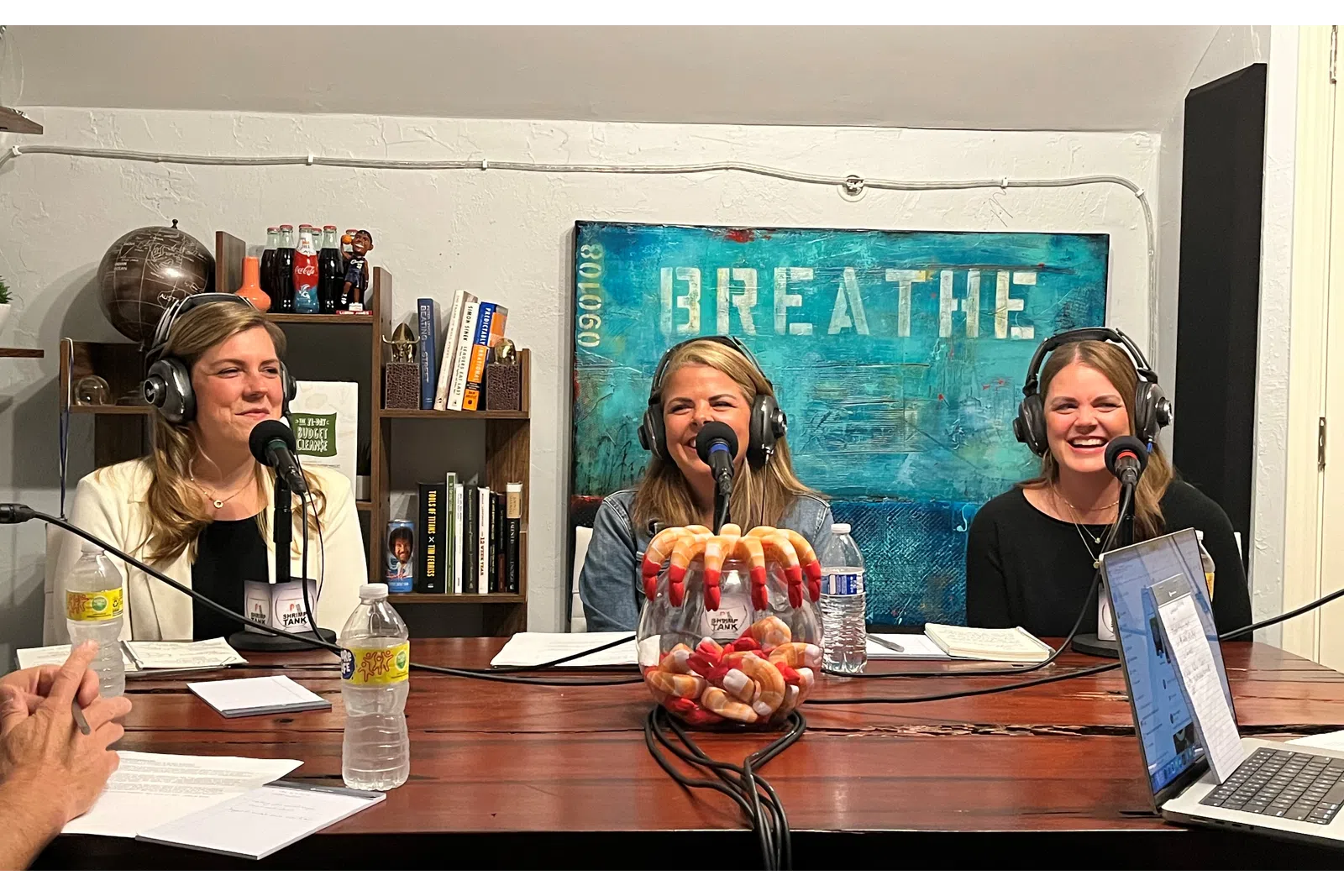 a group of women wearing headphones
