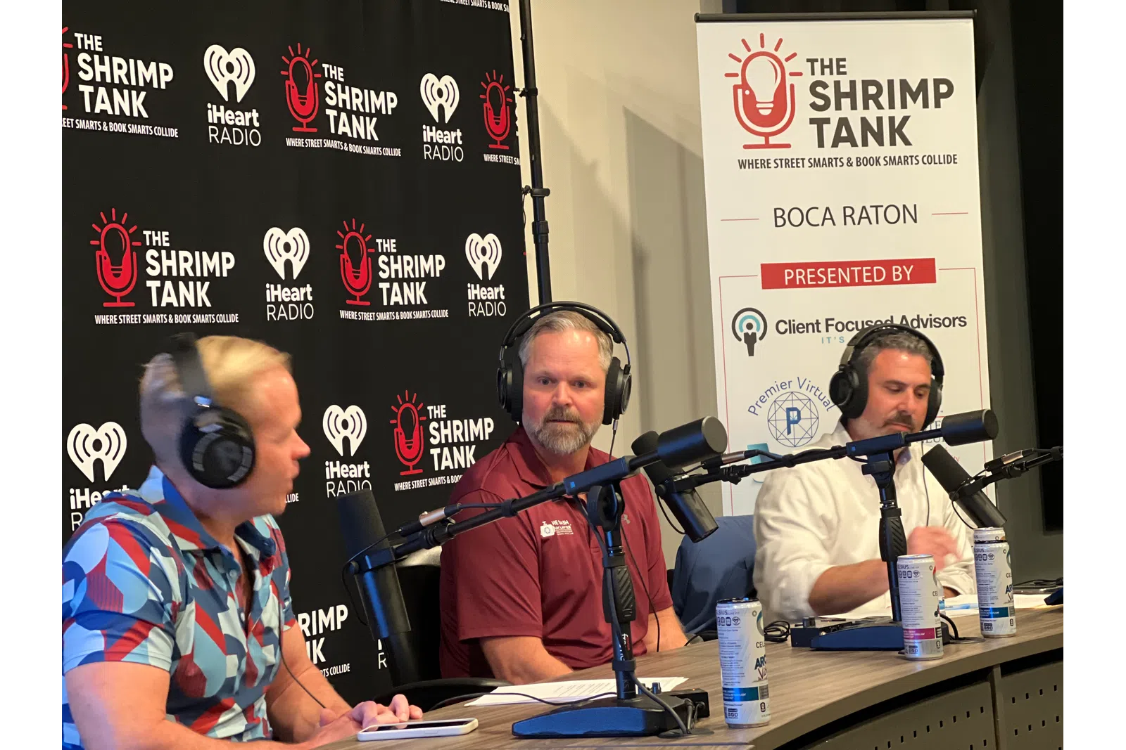 a group of men wearing headphones