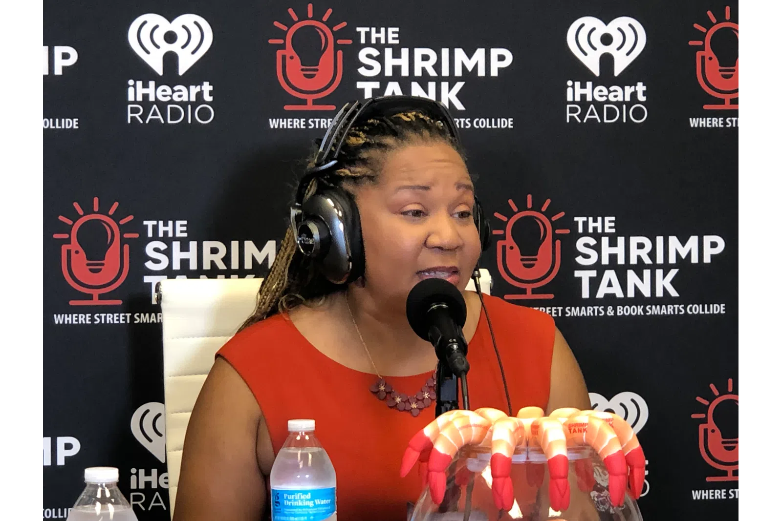a woman wearing headphones
