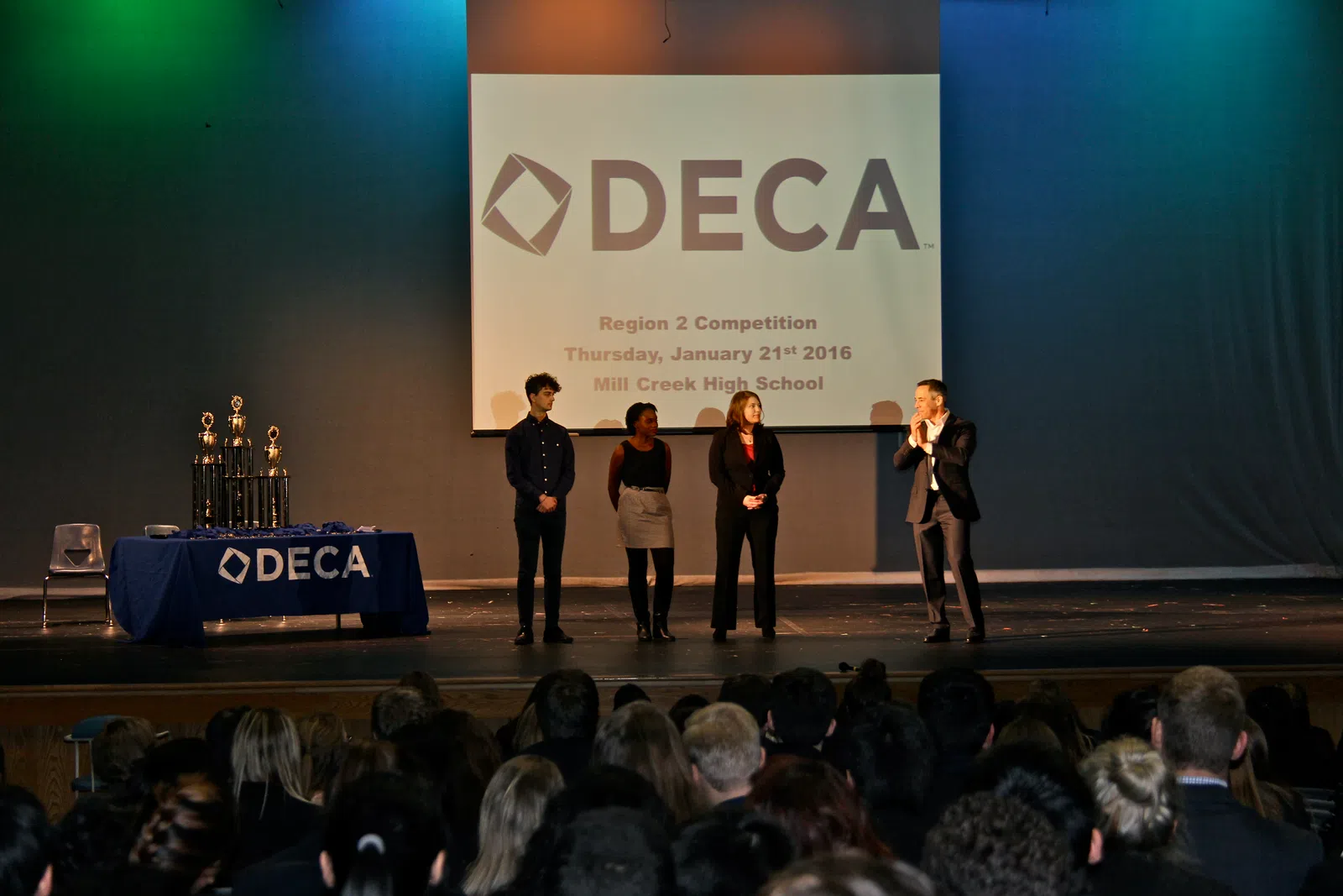 a group of people on a stage