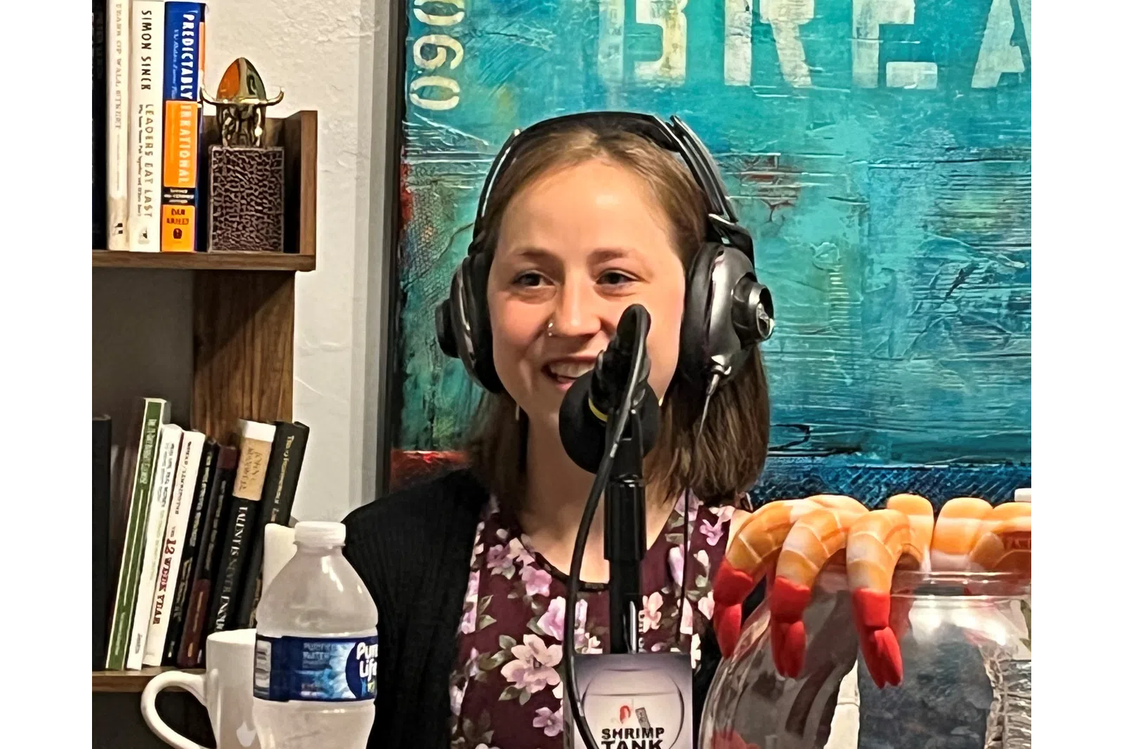 a woman wearing headphones