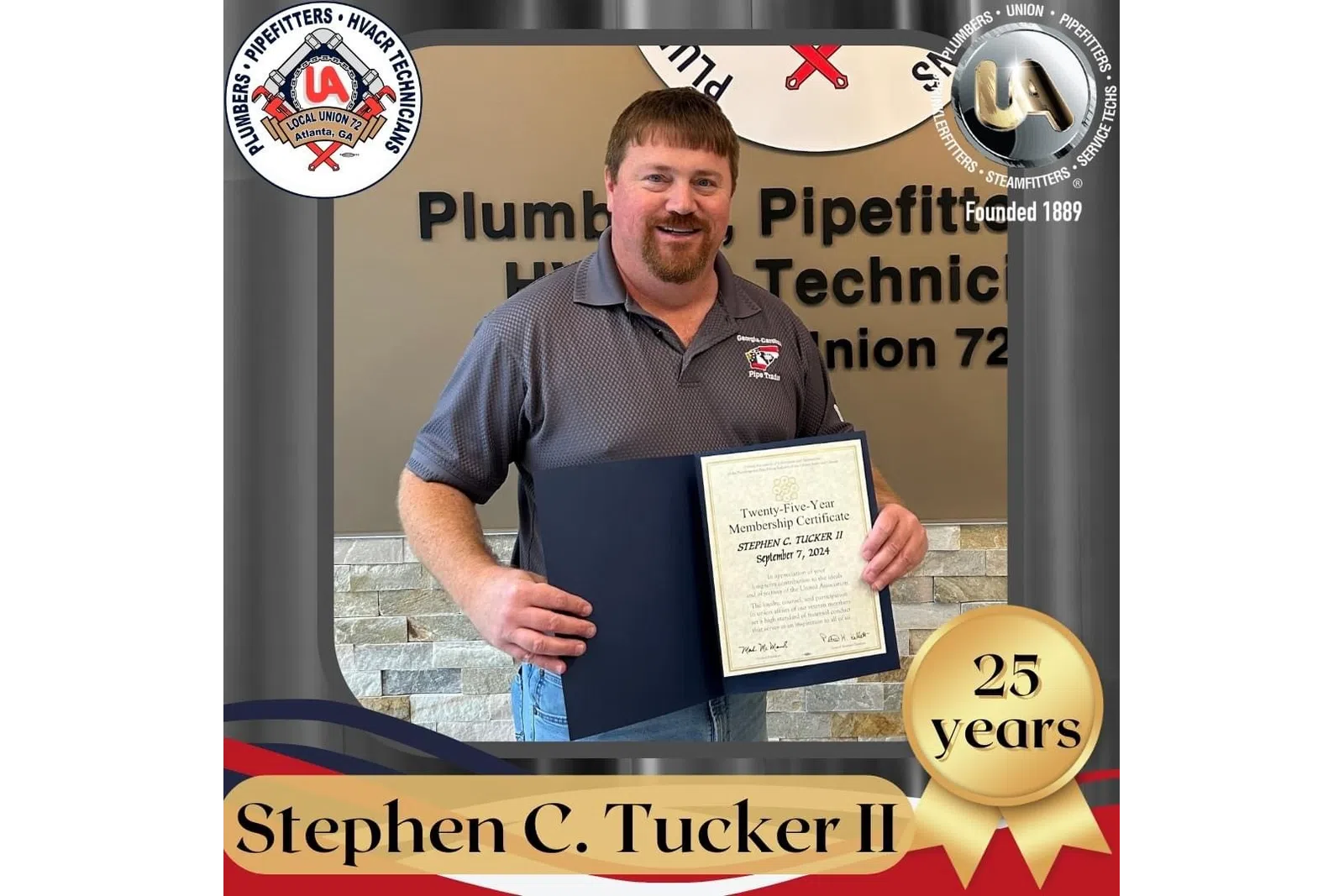 a man holding a certificate