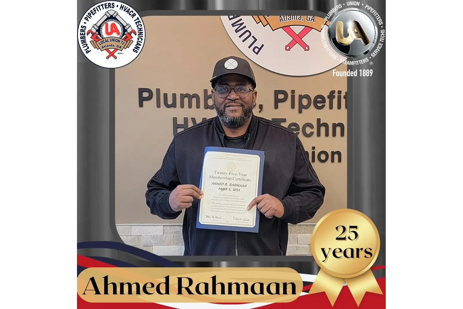 a man holding a certificate