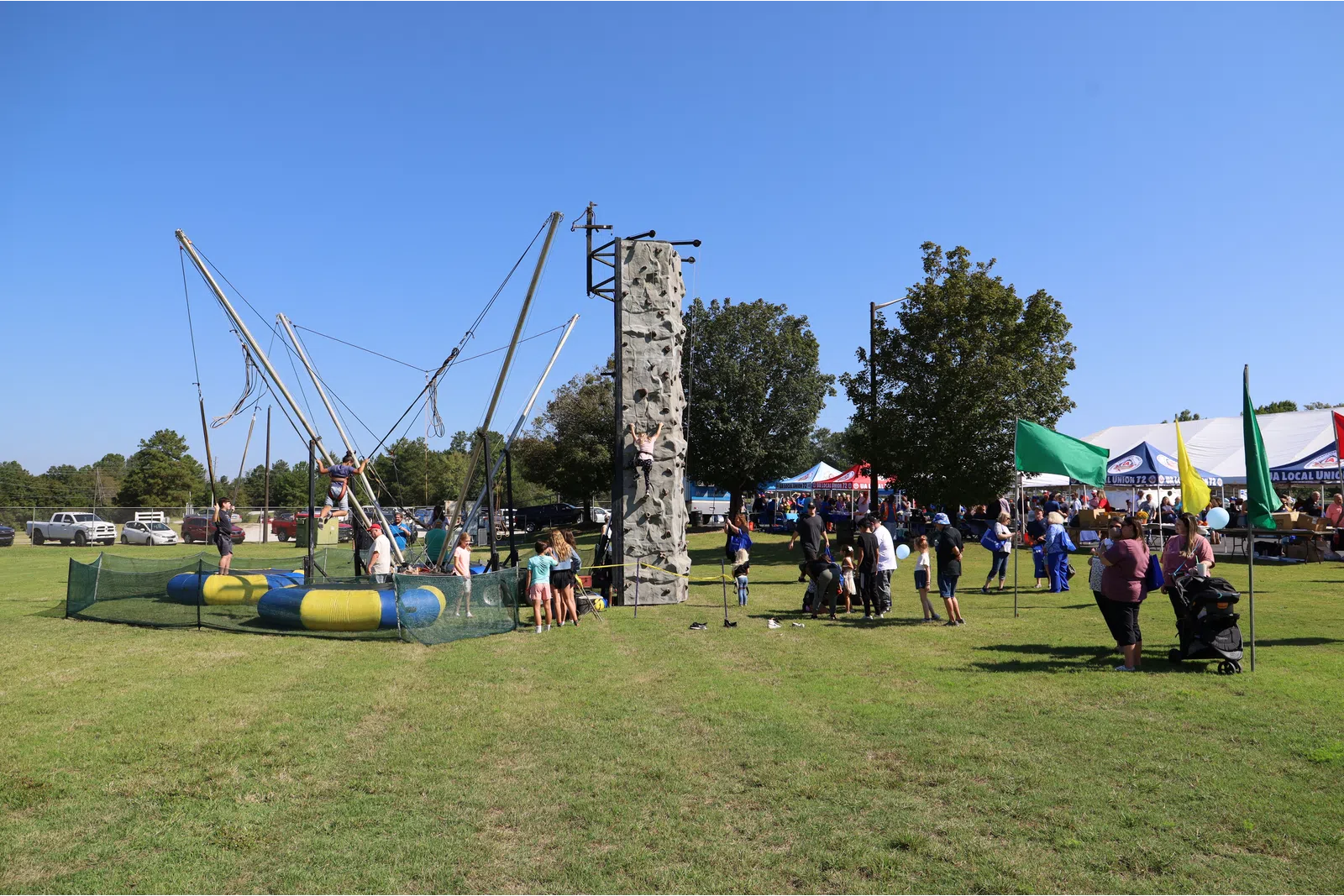 a group of people at a park