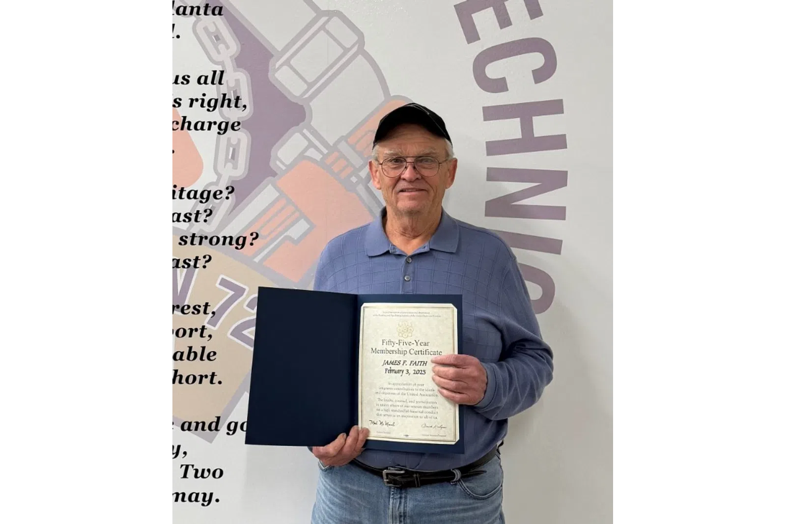 UA72 Members earned Years of Service 2025