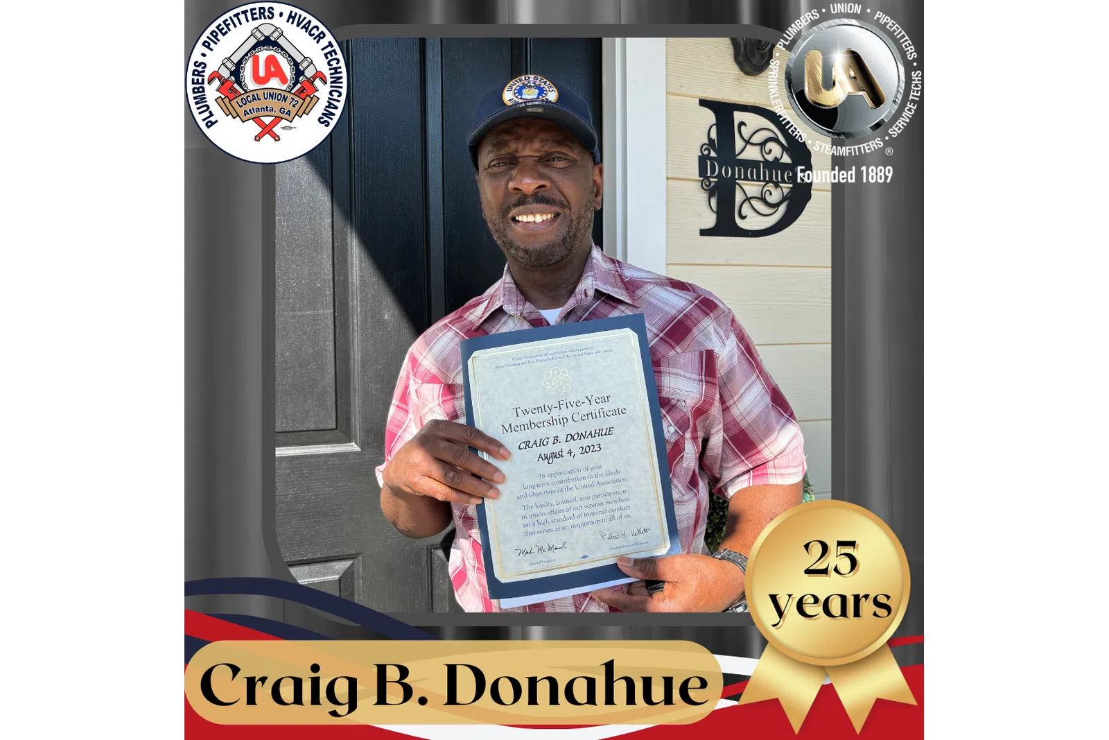 a man holding a certificate