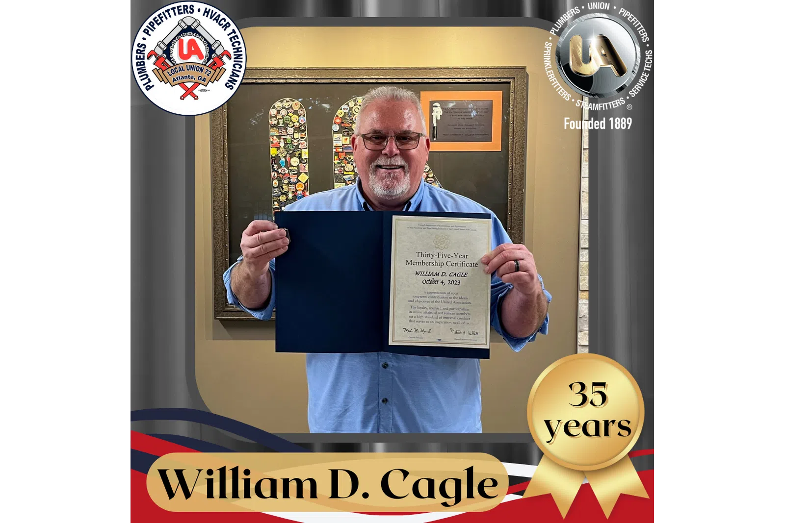 a man holding a certificate