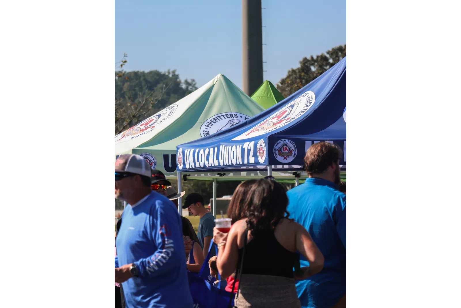 people at a food stand