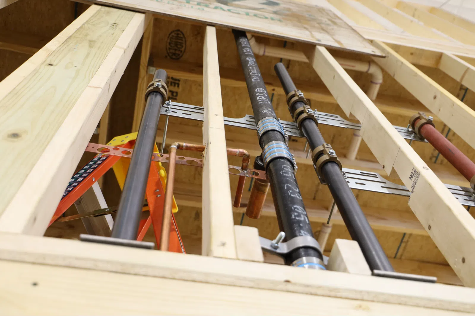 a group of tools in a wooden box