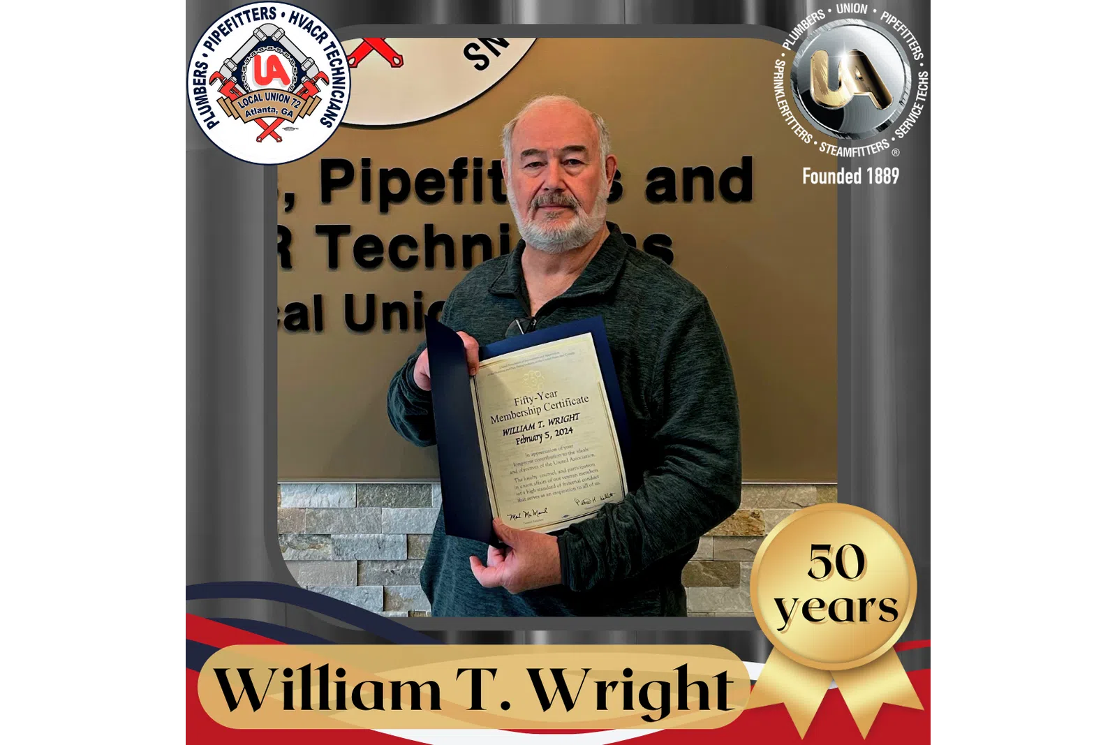 a man holding a certificate