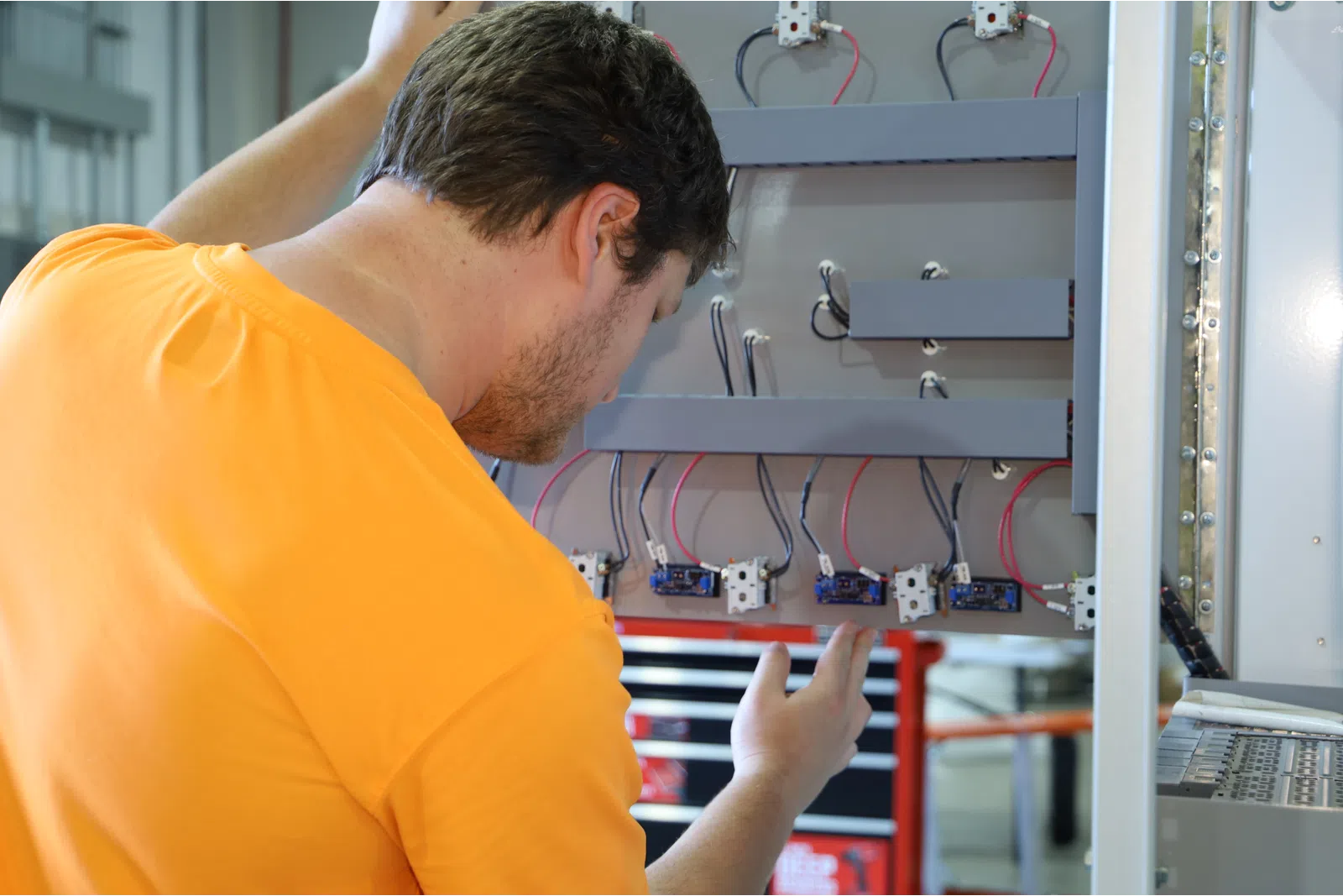 a man working on a machine