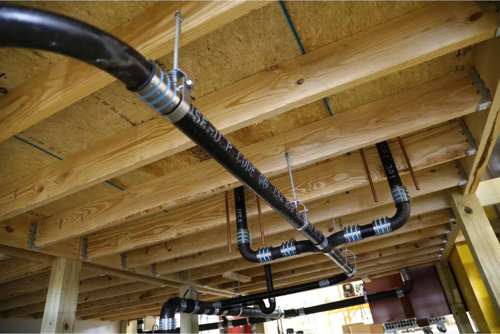 a rifle from a ceiling