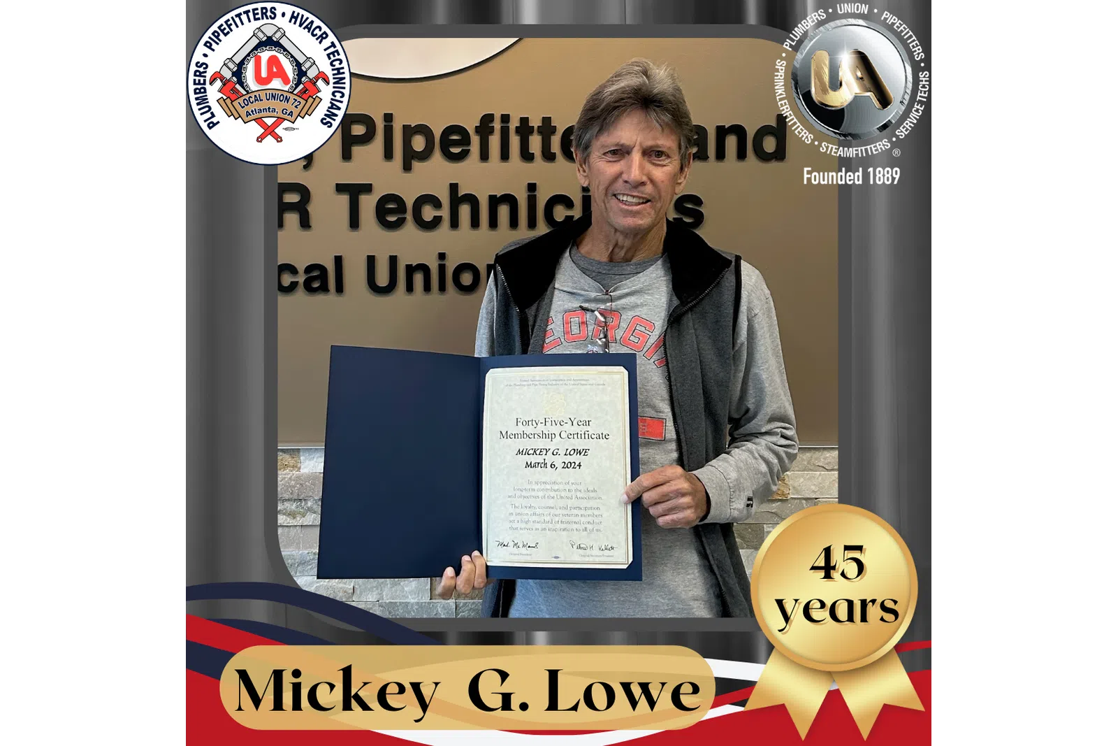 a person holding a certificate