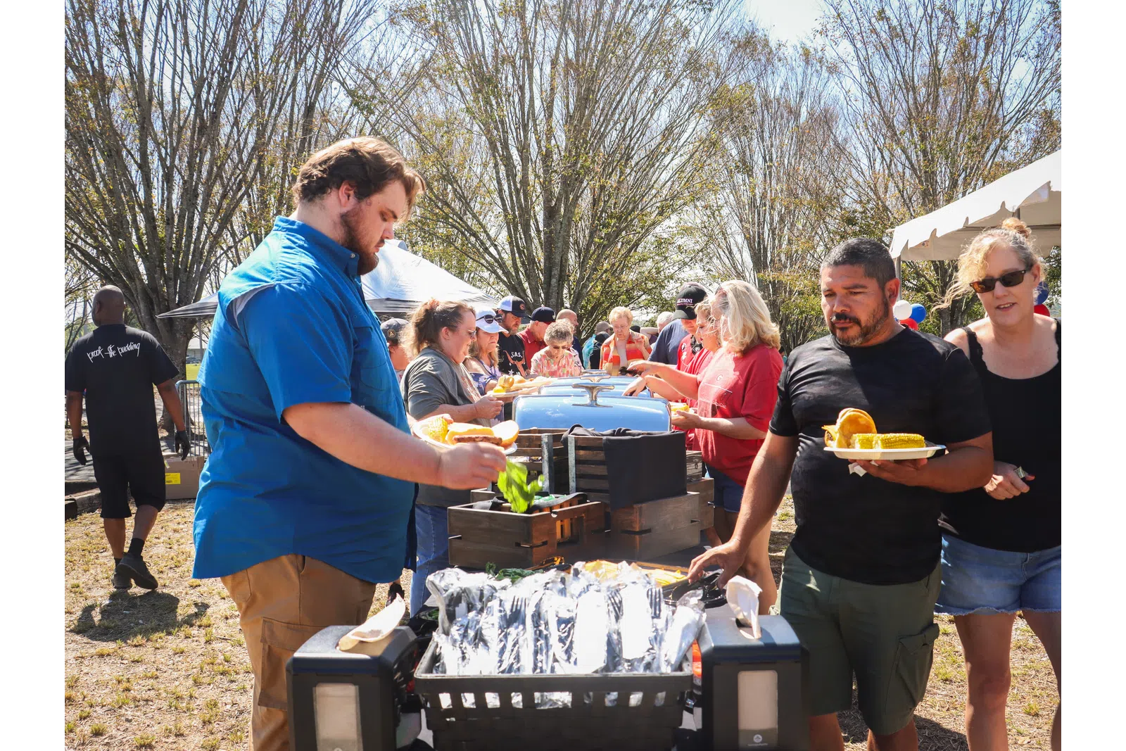 a group of people at an outdoor event