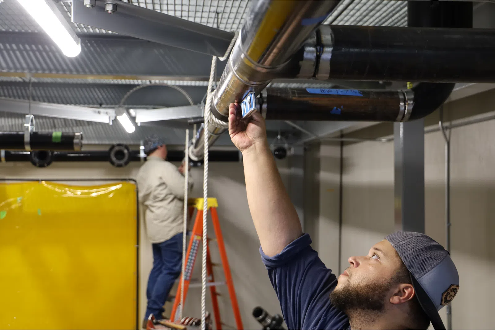 a man working on a machine