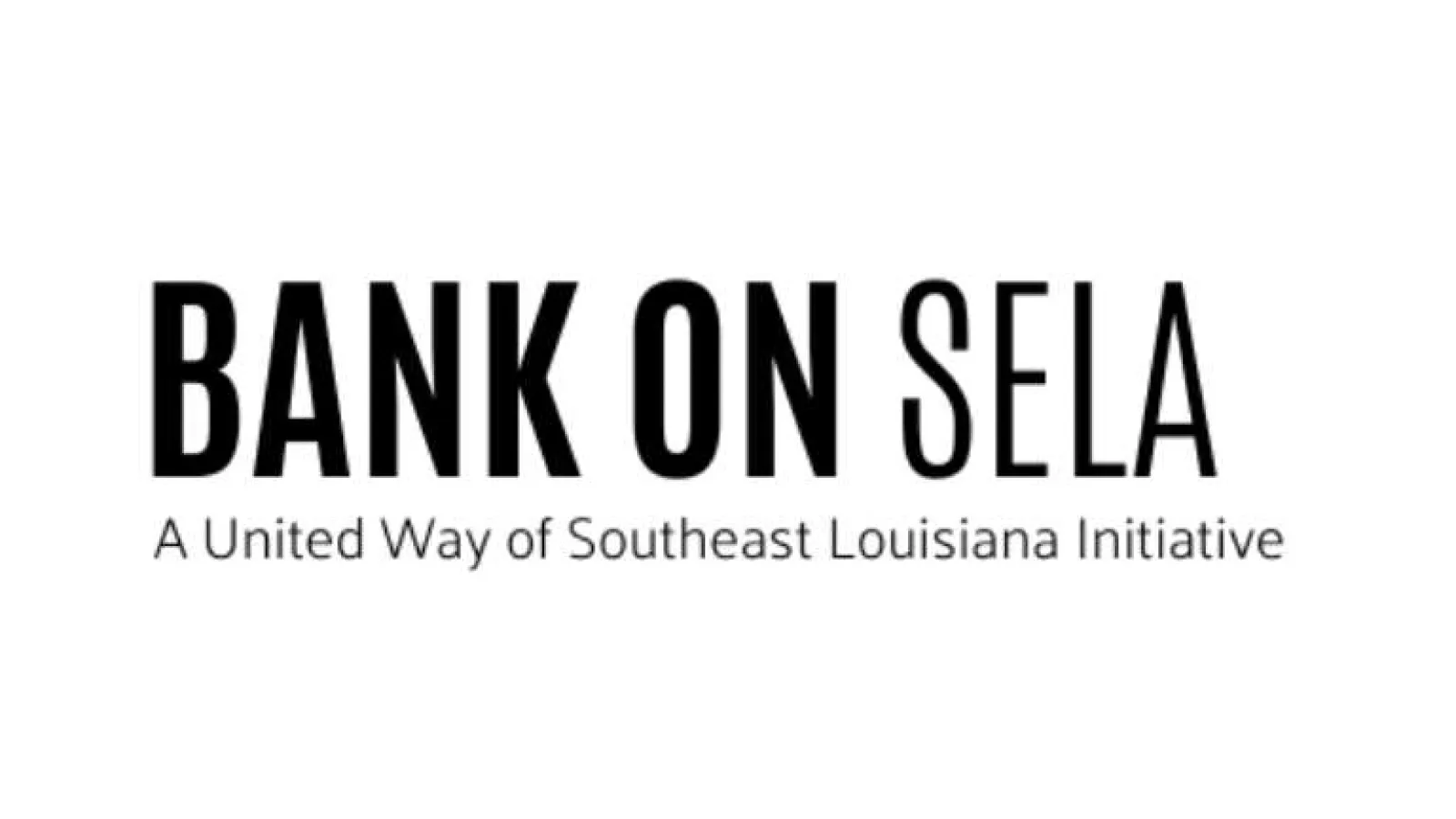 Bank On SELA logo with bold black text and subtitle for Southeast Louisiana United Way initiative