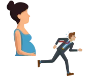 Graphic of pregnant woman and running man