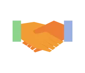 Graphic of hands shaking
