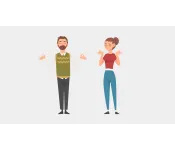 Graphic of man and woman meditating