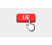 Graphic of the word lie and finger