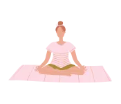 Graphic of woman meditating