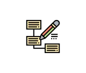 Graphic of pencil with three cards