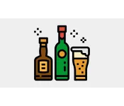 Graphic of alcohol bottles