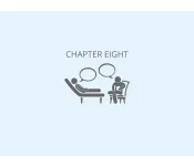 Graphic of therapist and patient sitting down with thought bubbles on top