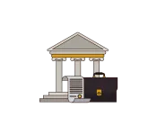 Graphic of courthouse and briefcase