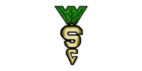Logo featuring stylized letters V, S, and C with green leafy texture on V against black background
